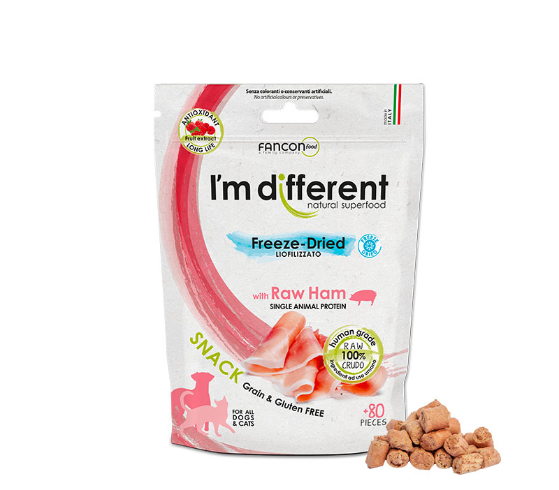 Freeze Dried dog treats raw ham recipes pack 40g