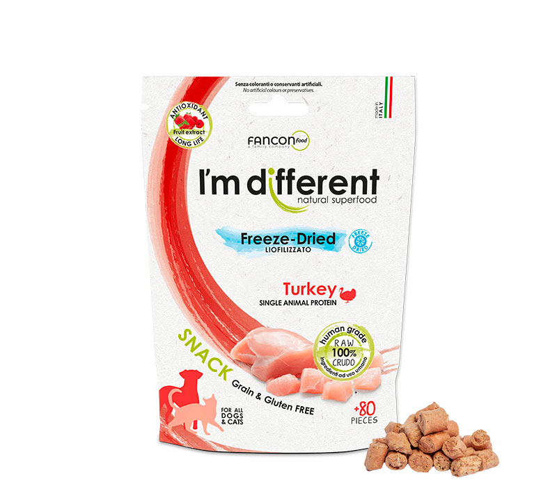 Freeze dried Turkey treats for cat pack 40g