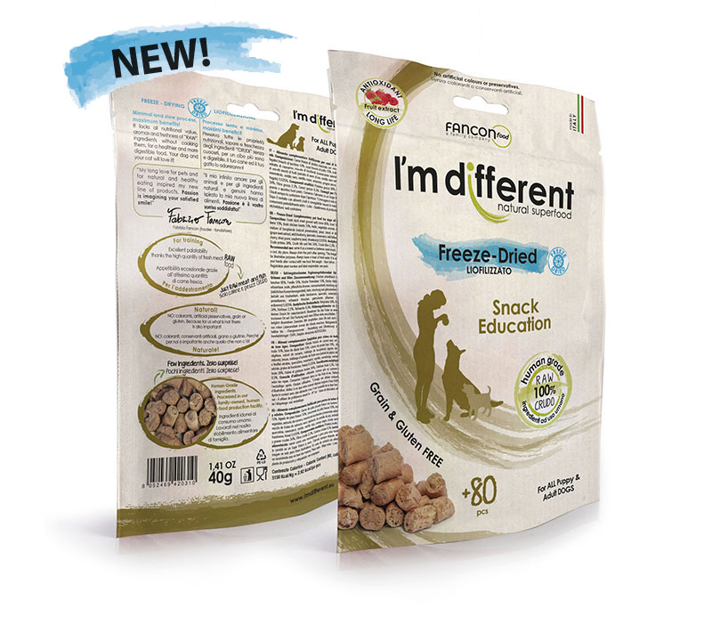 snack liofilizzato education per l'educazione del cucciolo e cane adulto pack 40g