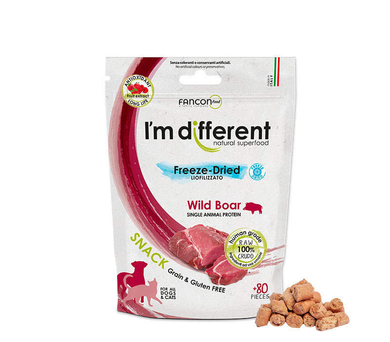 Snack liofilizzato Cinghiale Selvatico per cani confezione 40g