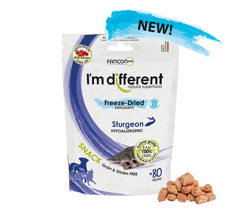 Snack liofilizzato con storione per gatti confezione da 40g
